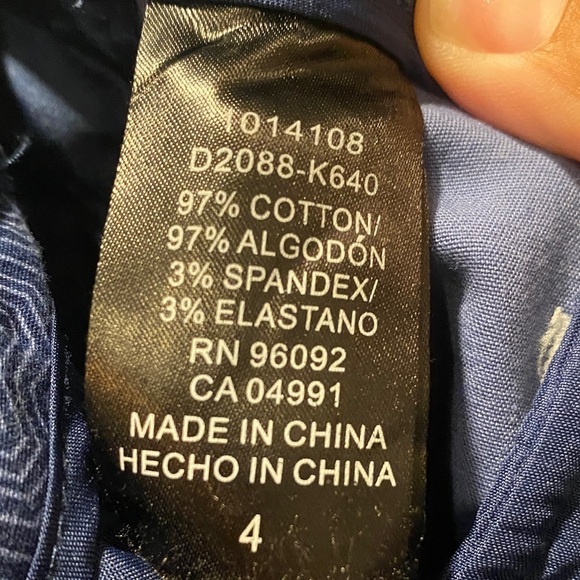 Hilary Radley Geometric Navy Ankle Pants Size 4 - Picture 6 of 6